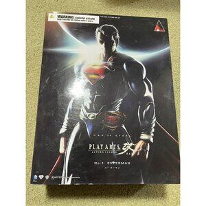 New SUPERMAN Action Figure Play Arts Kai Zack Snyder Man of Steel 12” Box Cavill